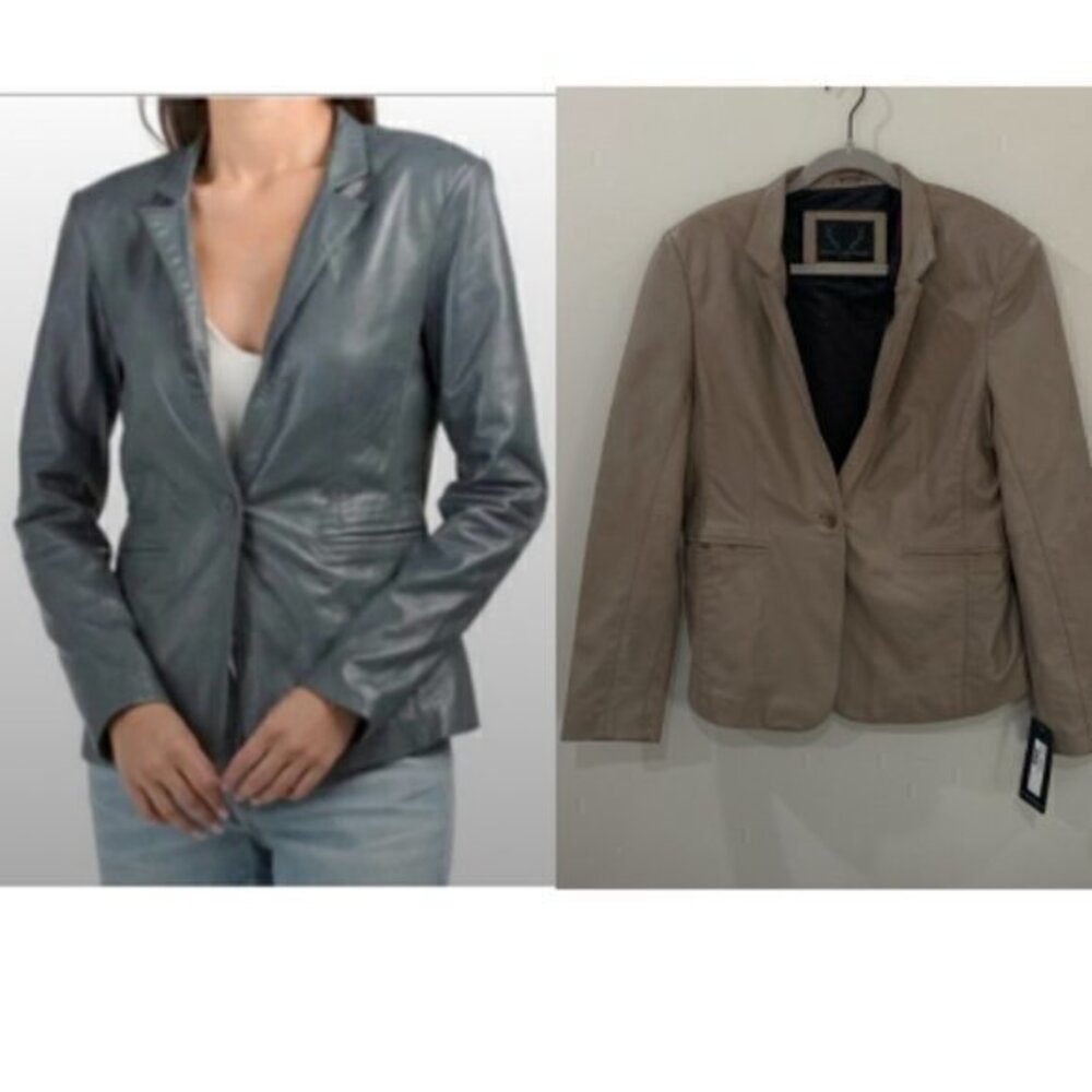 NWT Bod and Christensen Leather Jacket Evangeline in Simply Taupe